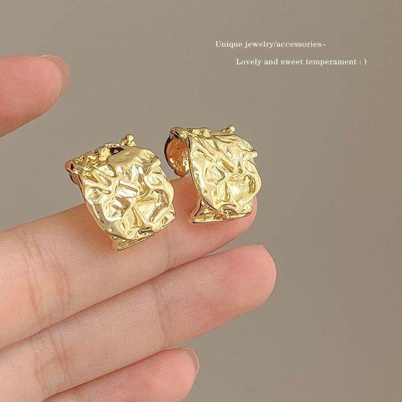 Timber Pleated C-hoop Earrings