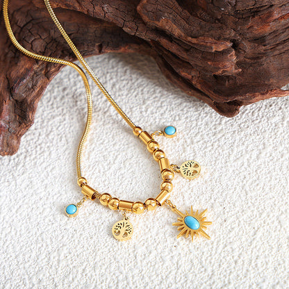 Miya Turquoise Charm Necklace