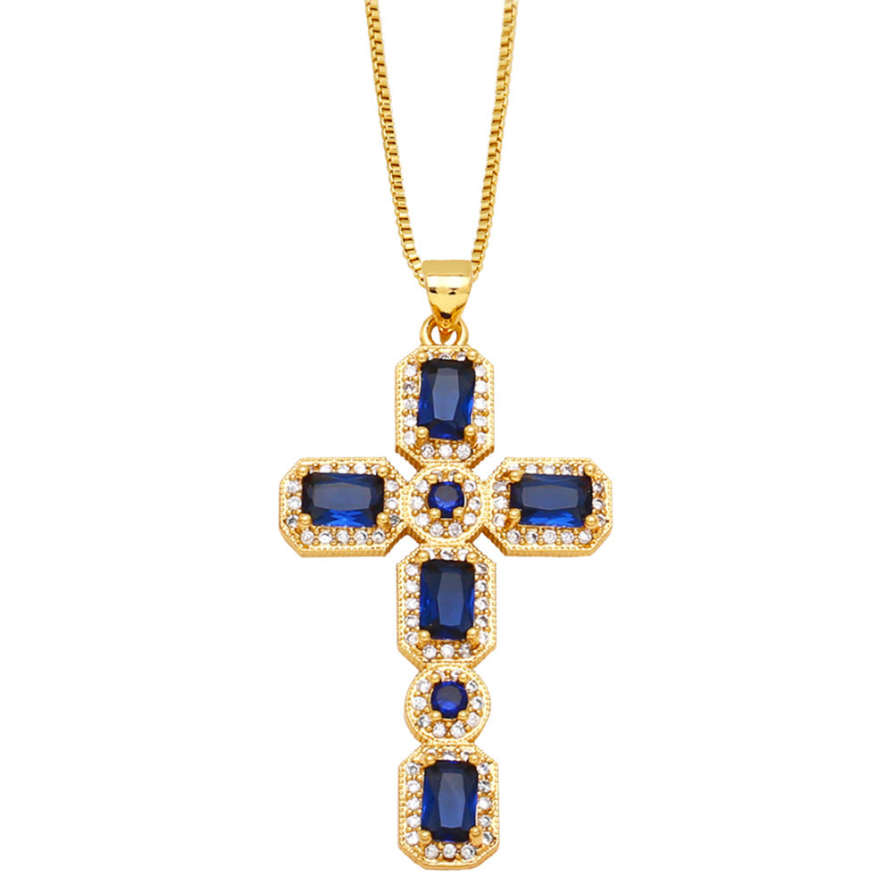 Ayva Zircon Cross Necklace
