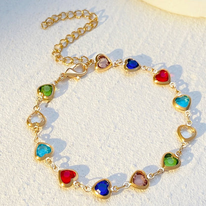Jasmin Crystal Heart Tassel Necklace