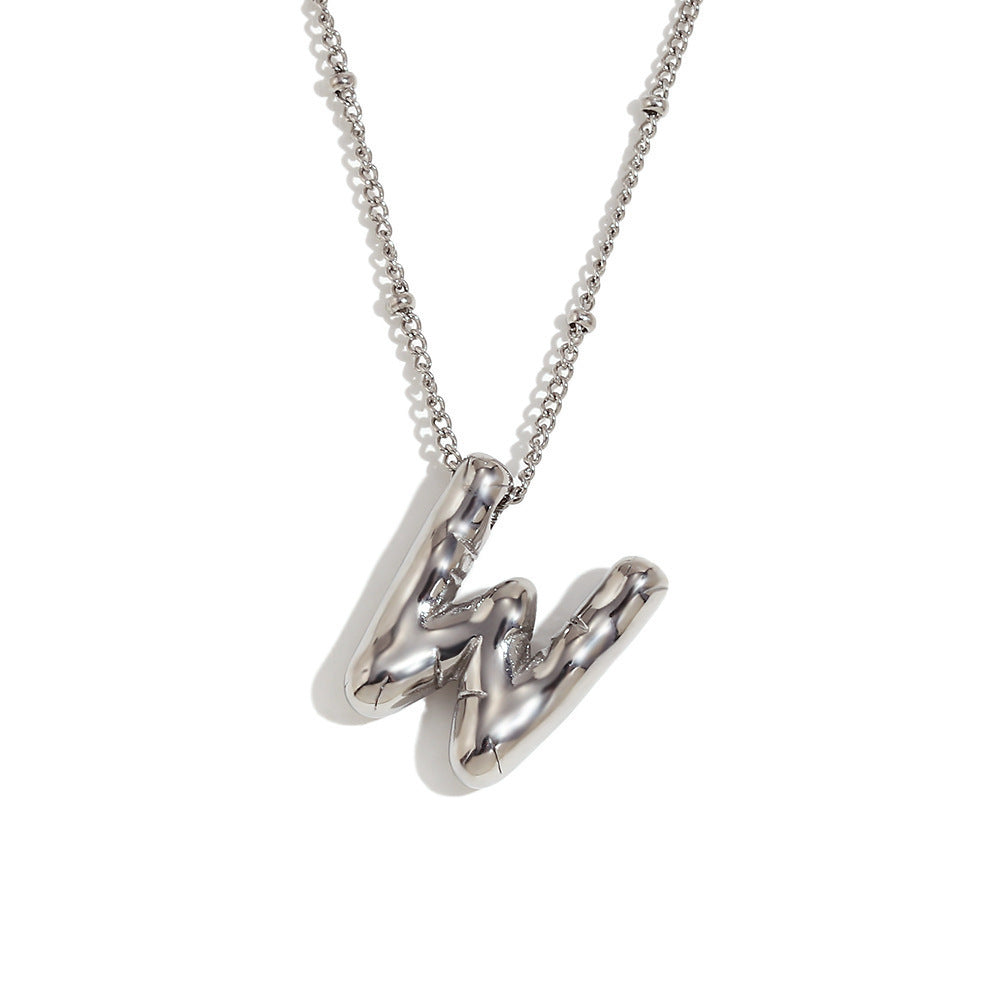 Aiyanah Glossy Bubble Letter Necklace