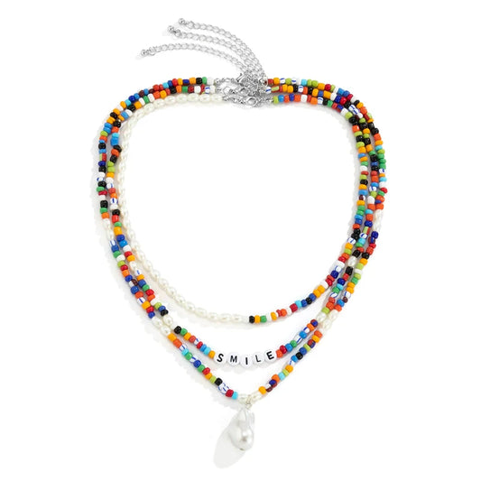 Nevaeha Layered Pearl Necklace Set