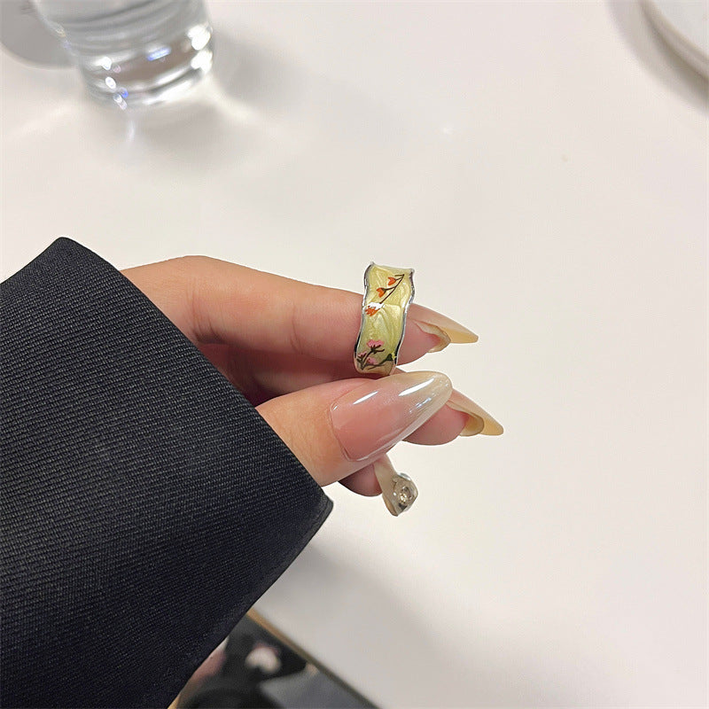 Janya Butterfly Enamel Stacked Ring