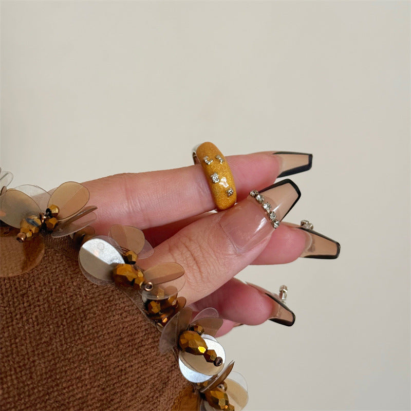 Kelsy Enamel Heart Open Ring