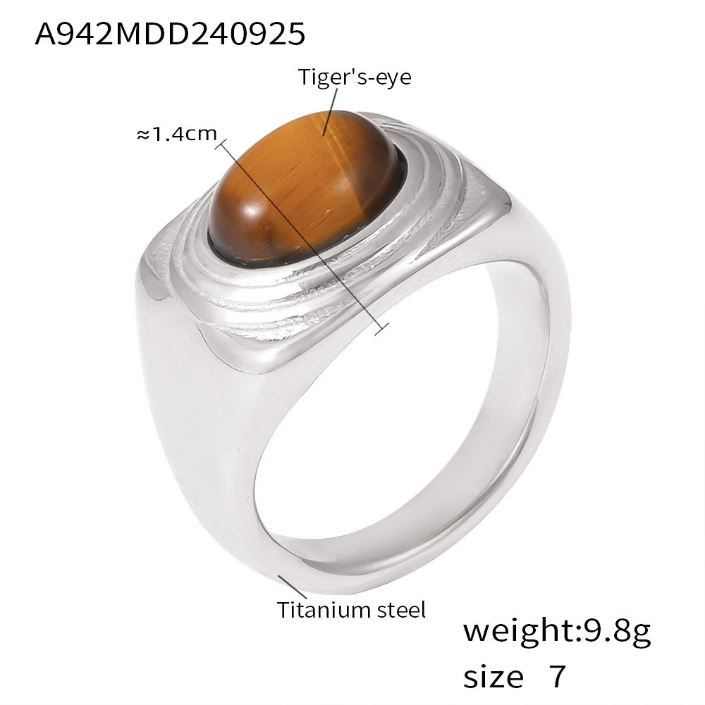 Kaelyn Titanium Tiger Eye Ring