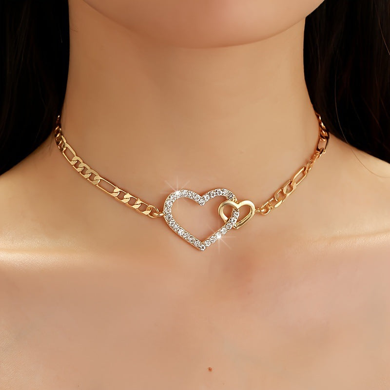 Ivey Dual Crystal Heart Choker