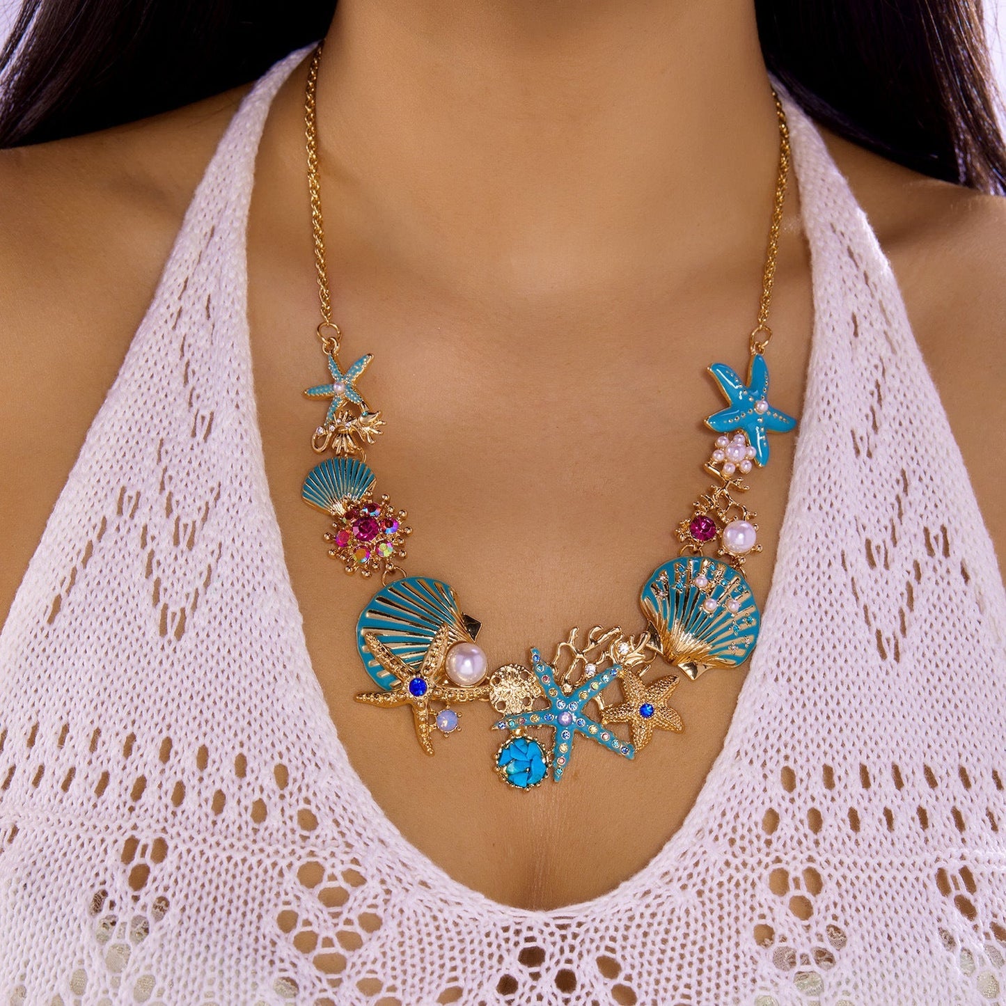 Mabel Coral Shell Pearl Set