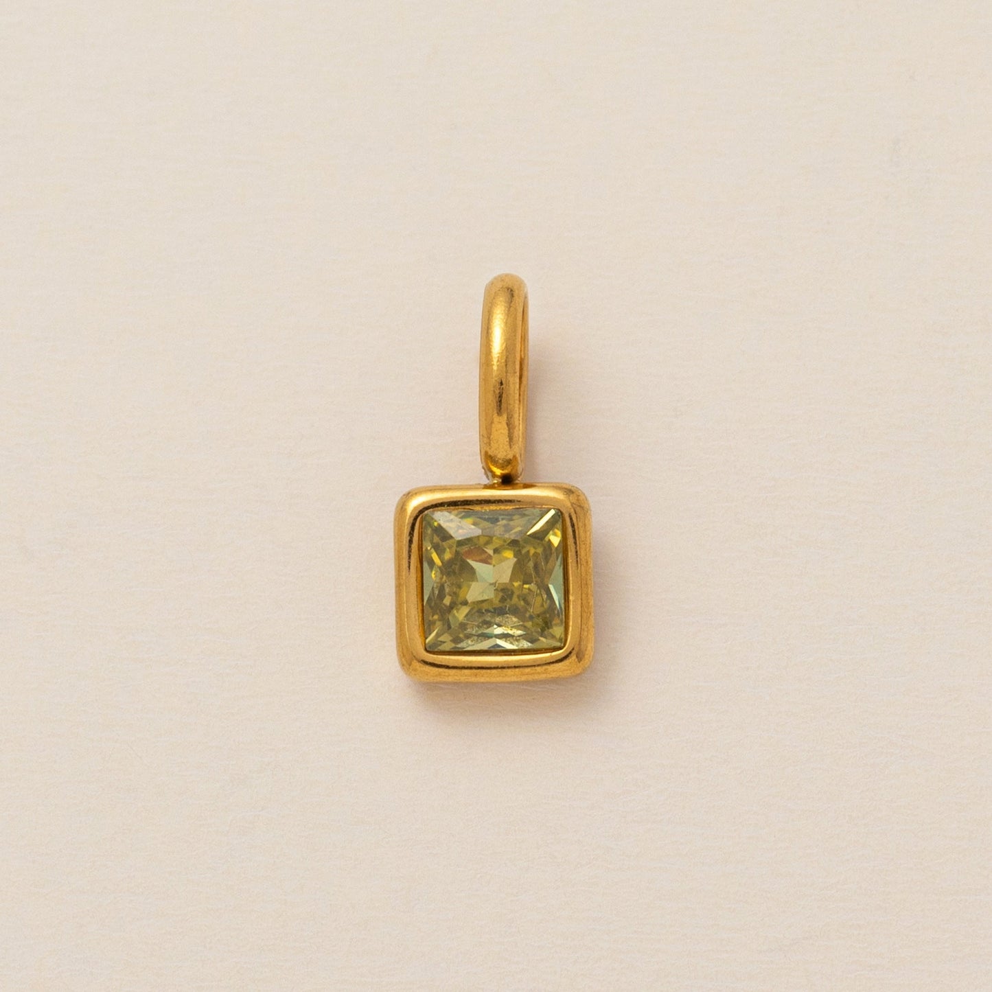 Lotus Birthstone Cube Necklace
