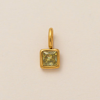 Lotus Birthstone Cube Necklace
