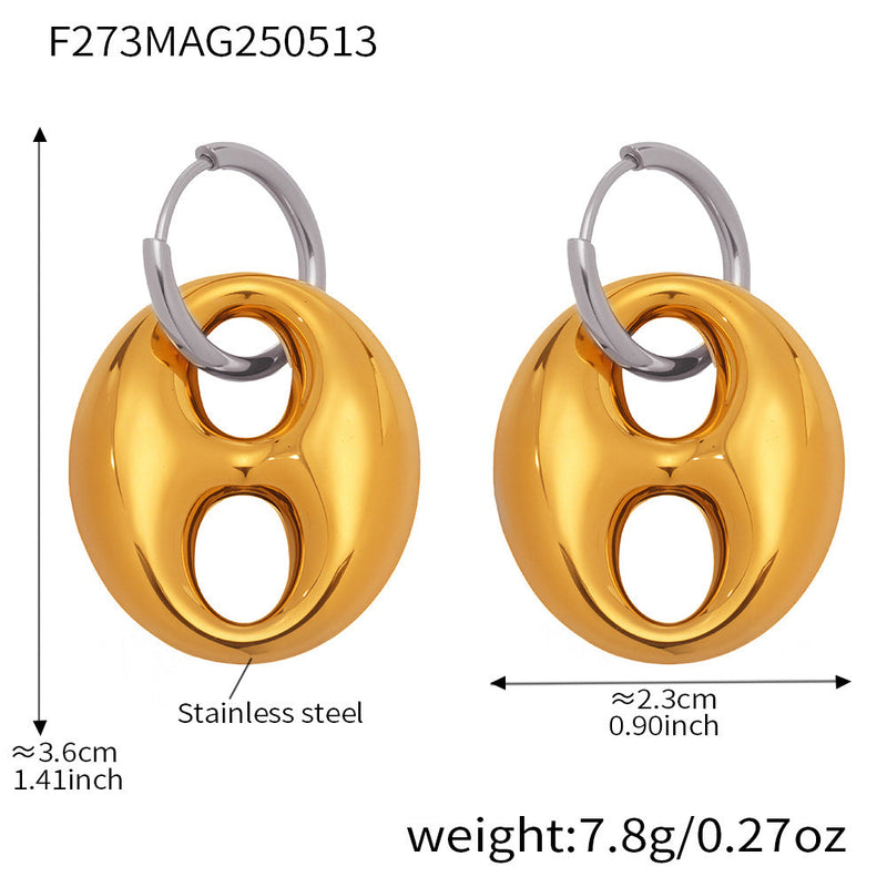 Lorelei Polished Coffee Bean Earrings