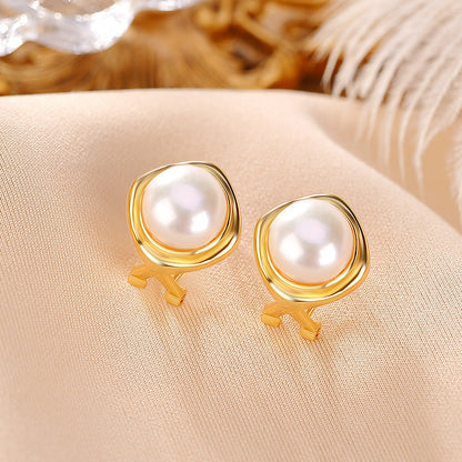 Tessa Pearl Halo Stud Earrings