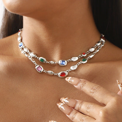 Melinda Layered Gemstone Necklace