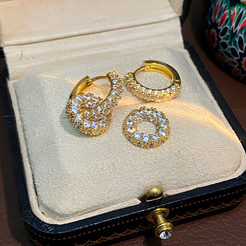 Selin Zircon Huggie Hoop Earrings