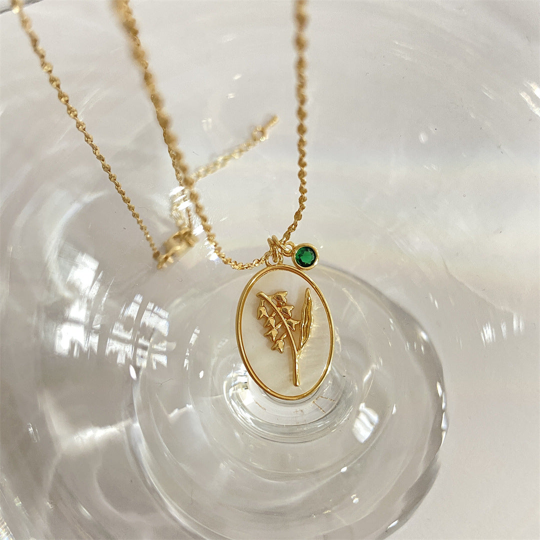Anslee Mother-of-pearl Birth Flower Necklace