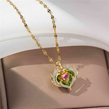 Sanvi Iridescent Heart Necklace