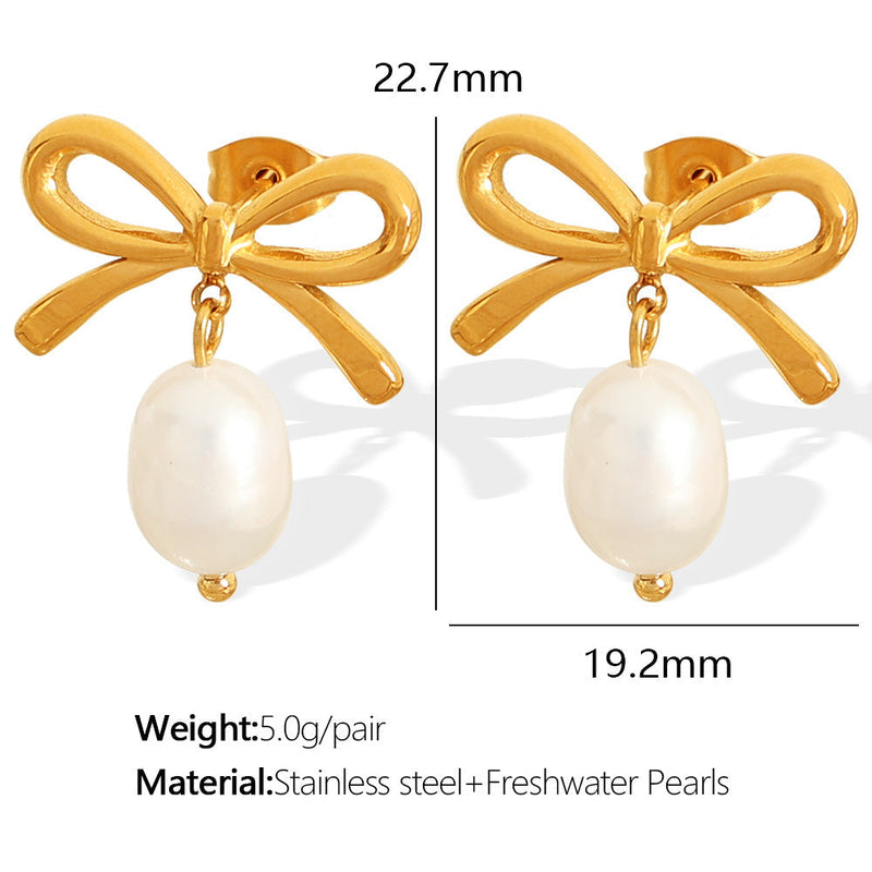 Emmarie Gold Pearl Drop Earrings