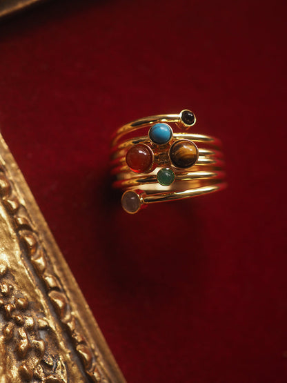 Neena Multi-gemstone Adjustable Ring