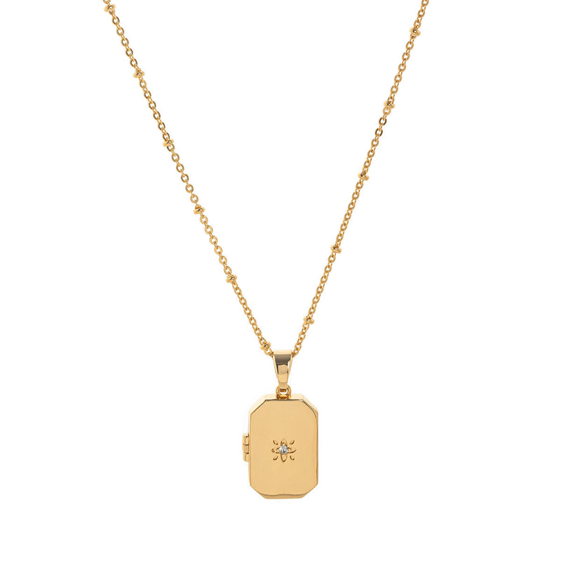Zircon Heart Locket Necklace