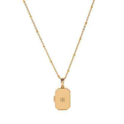 Zircon Heart Locket Necklace