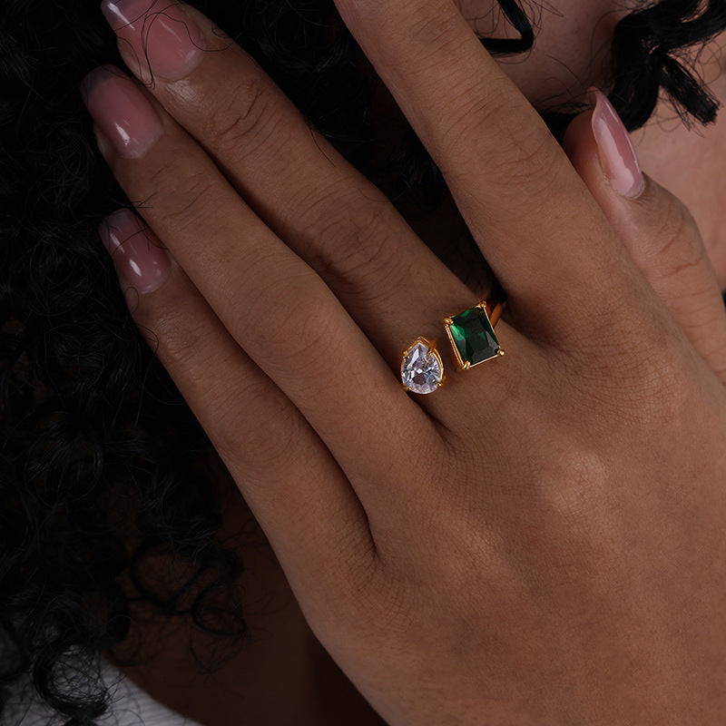 Julieann Geometric Crystal Ring
