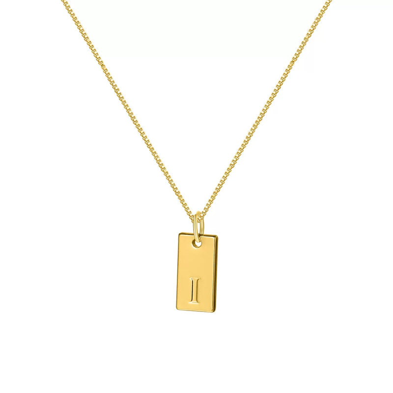 Initial Pendant Box Chain Necklace