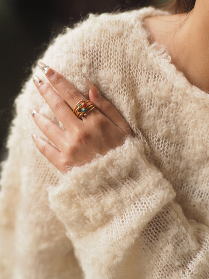 Neena Multi-gemstone Adjustable Ring