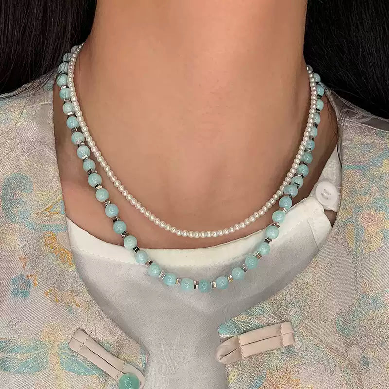 Amazonite Stone Beaded Necklace