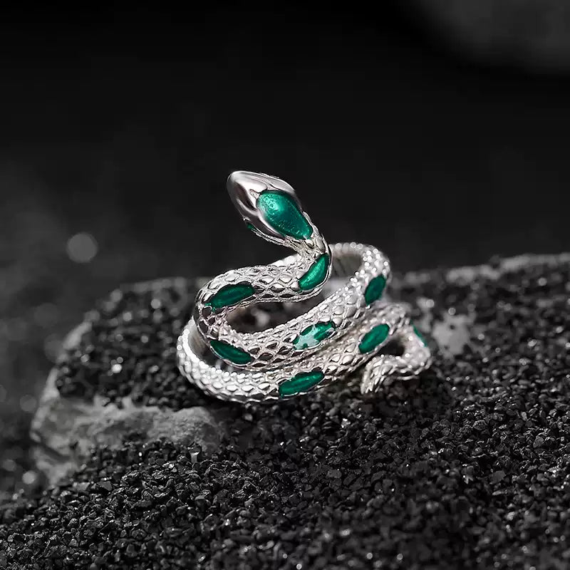 Serpentine Elegance Snake Silver Ring