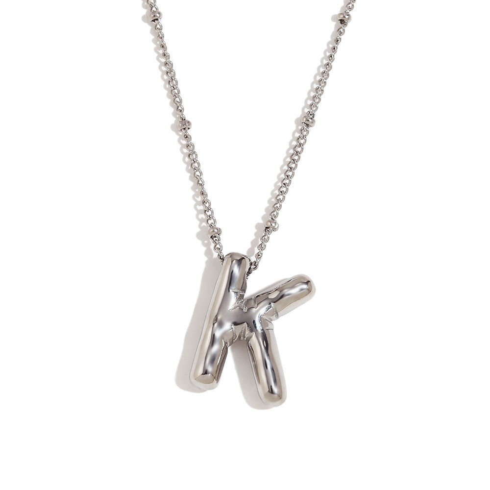 Aiyanah Glossy Bubble Letter Necklace