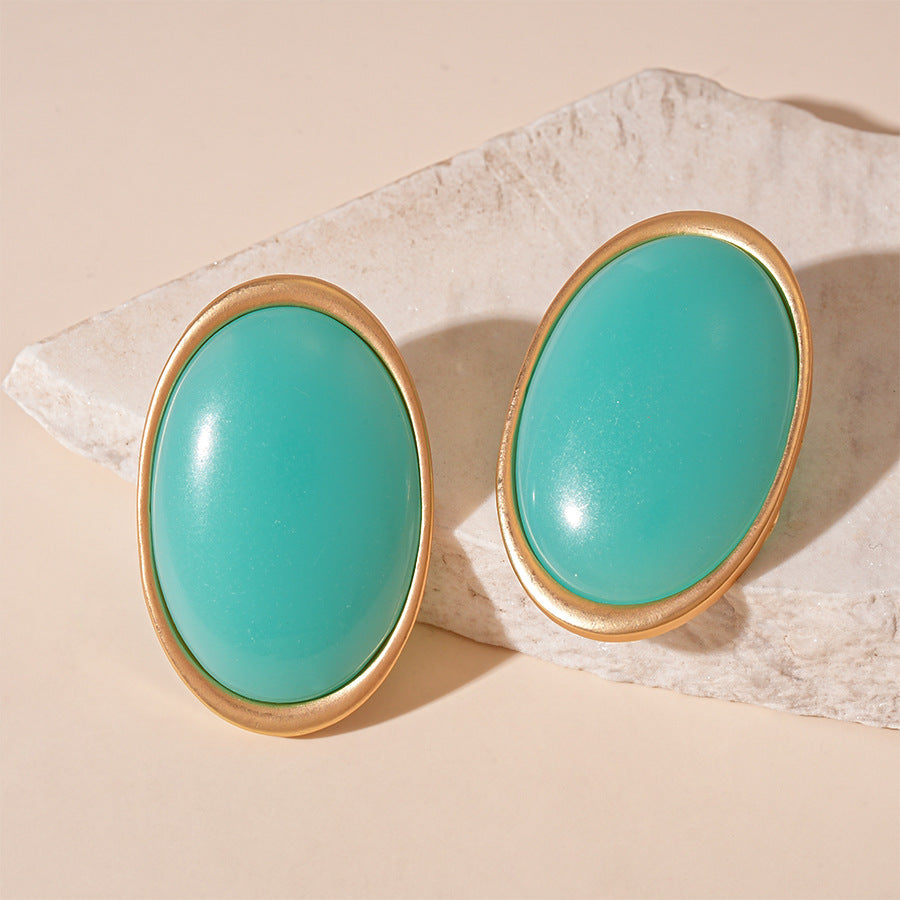 Margaret Retro Oval Drop Earrings