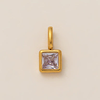 Lotus Birthstone Cube Necklace