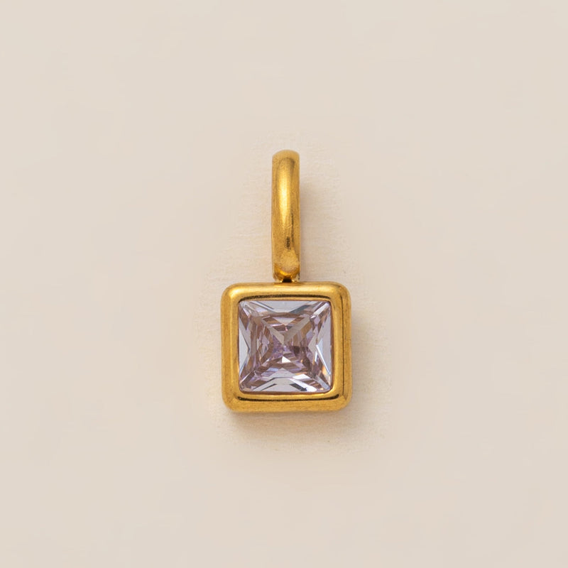 Lotus Birthstone Cube Necklace