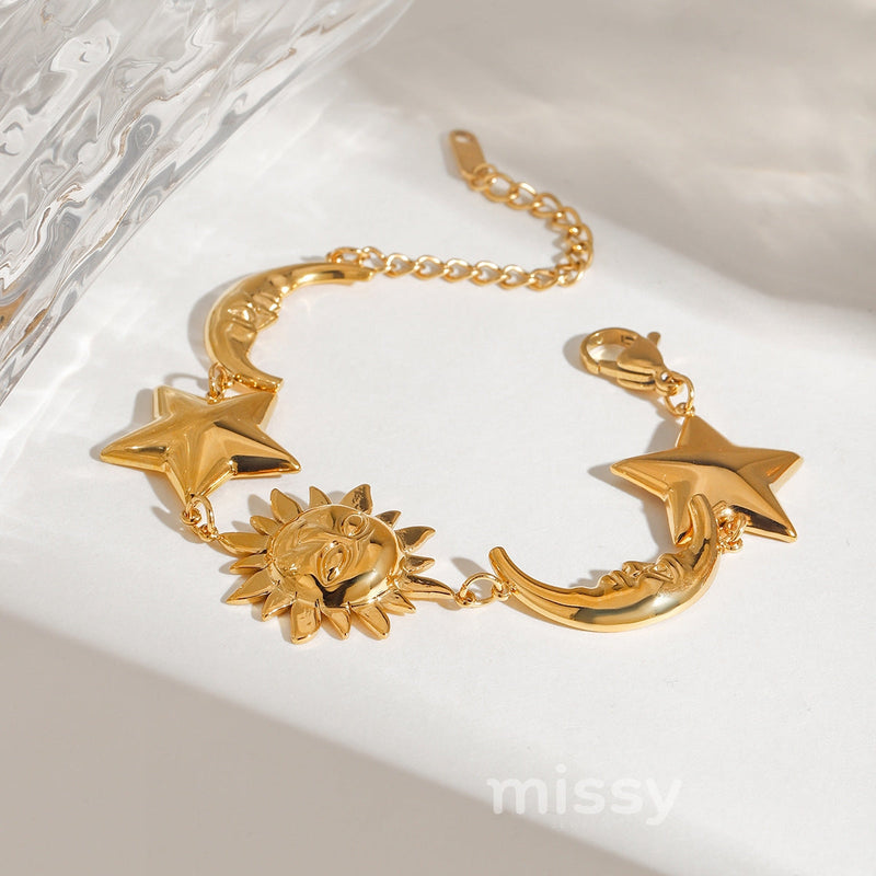 Sun, Moon & Star Charm Bracelet