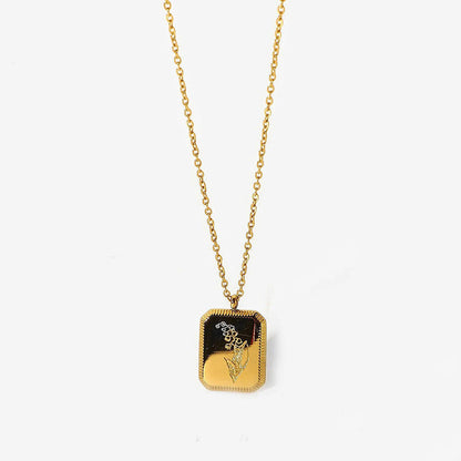 Briel Birth Flower Pendant Necklace