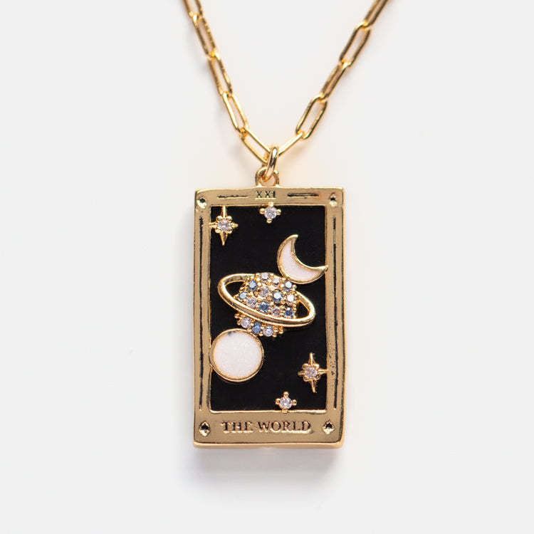 Athena Gilded Tarot Charm Necklace