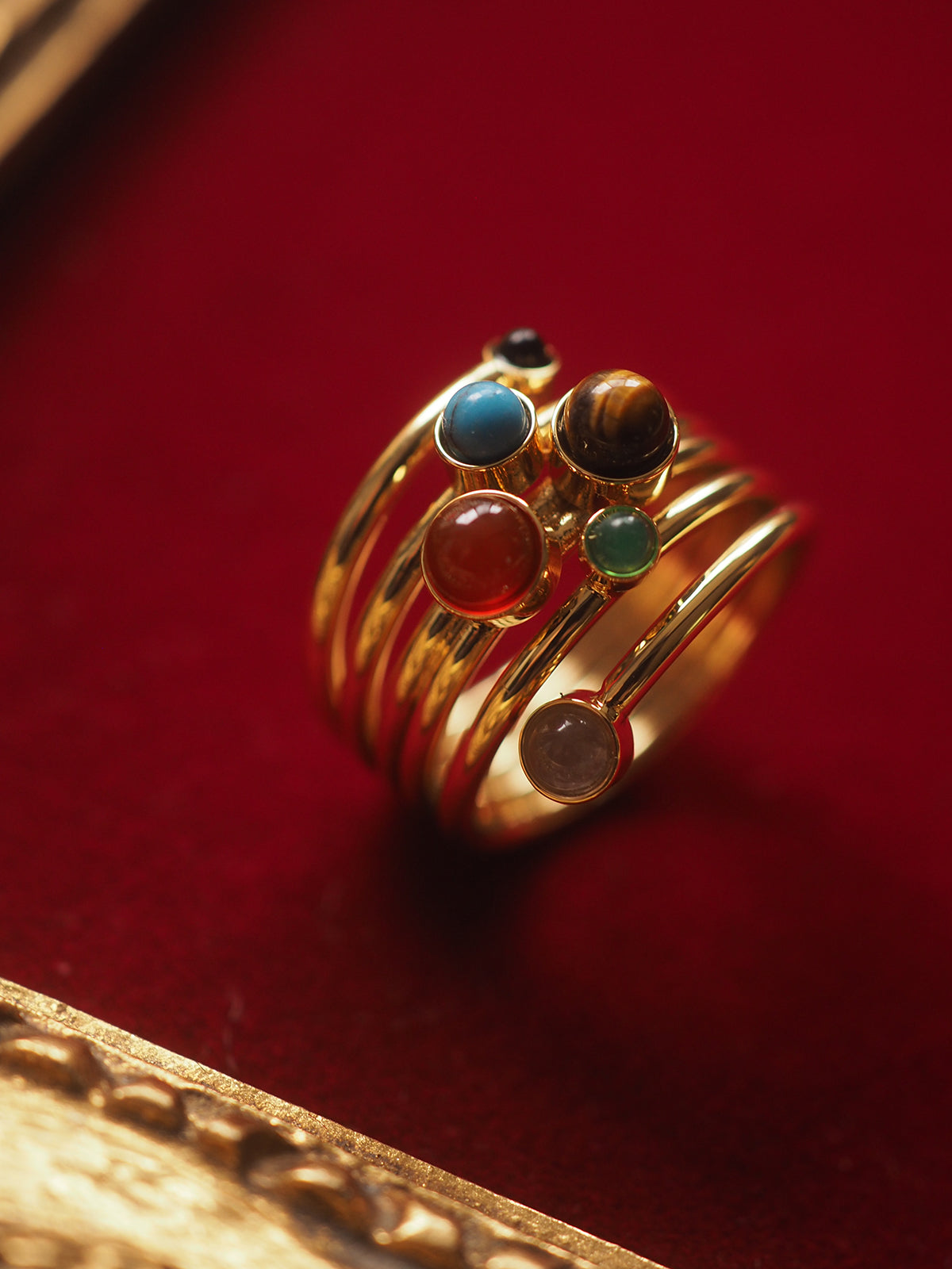 Neena Multi-gemstone Adjustable Ring