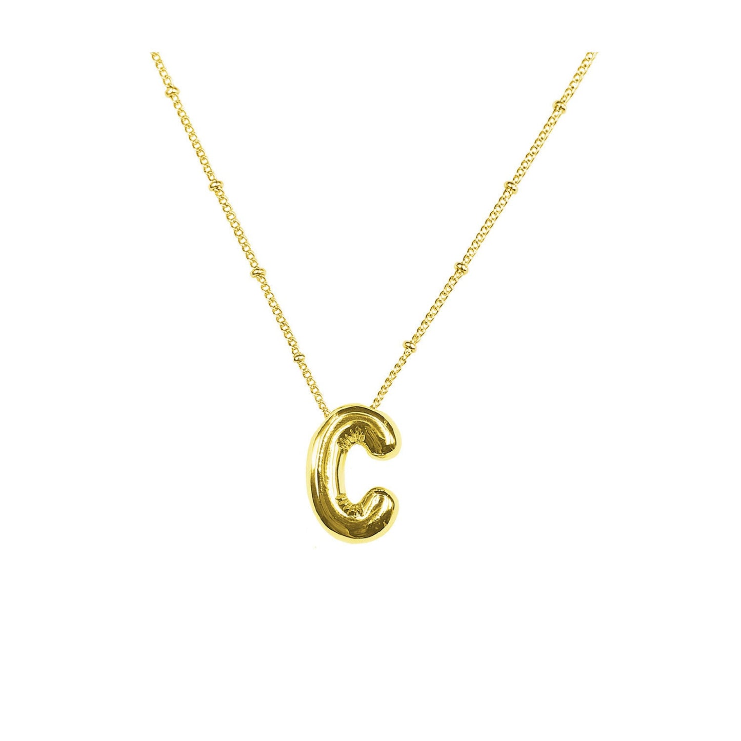 Aiyanah Glossy Bubble Letter Necklace