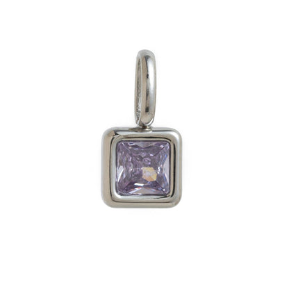 Lotus Birthstone Cube Necklace