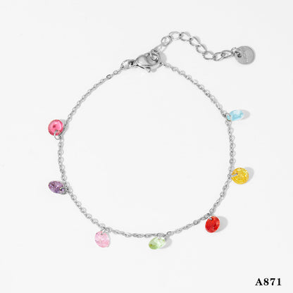 Nilah Diamond Heart Charm Bracelet