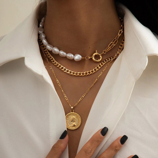 Brayla Layered Cameo Necklace