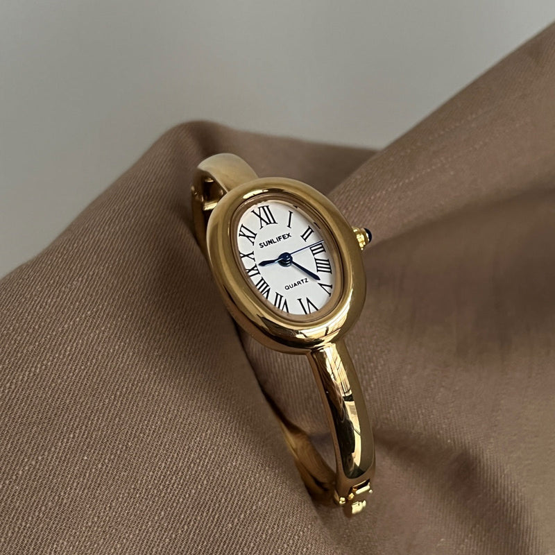 Anorah Diamond Oval Bracelet Watch