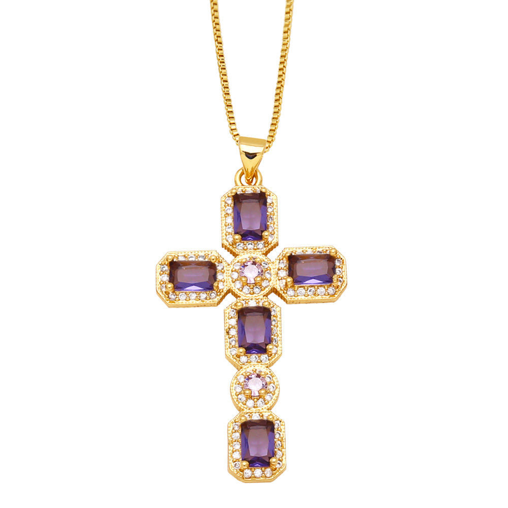 Ayva Zircon Cross Necklace