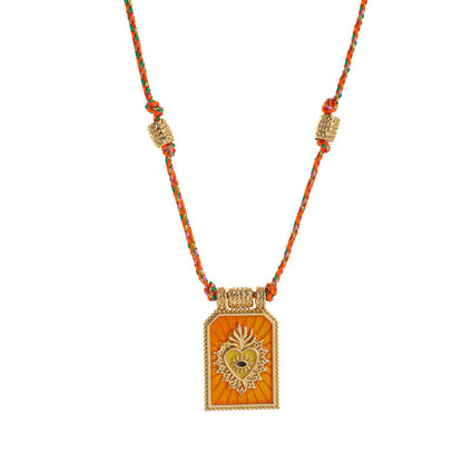 Color Cord Pendant Necklace