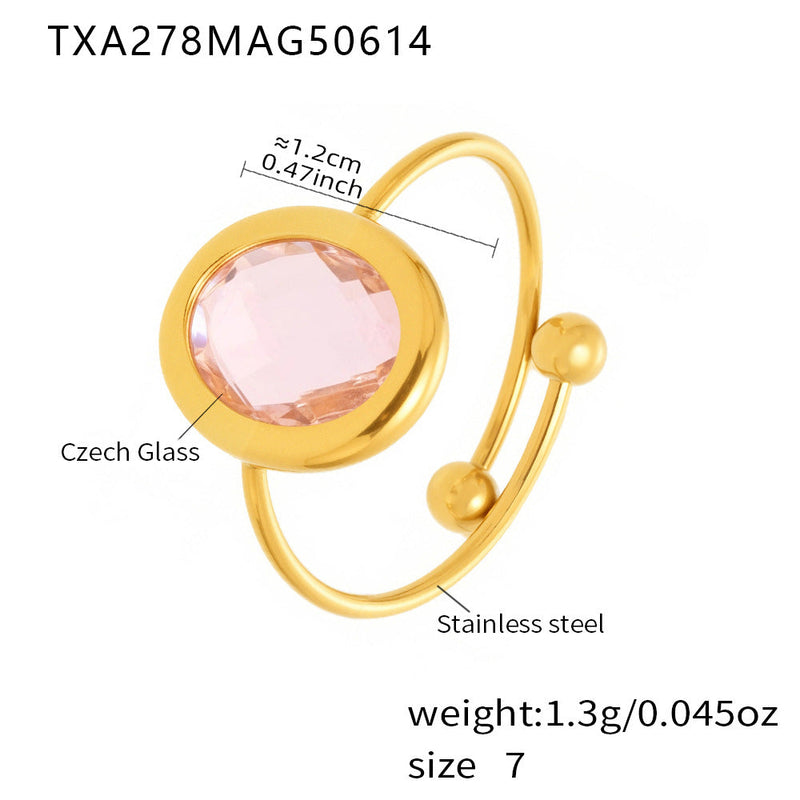 Tamiyah Inlaid Oval Gemstone Ring