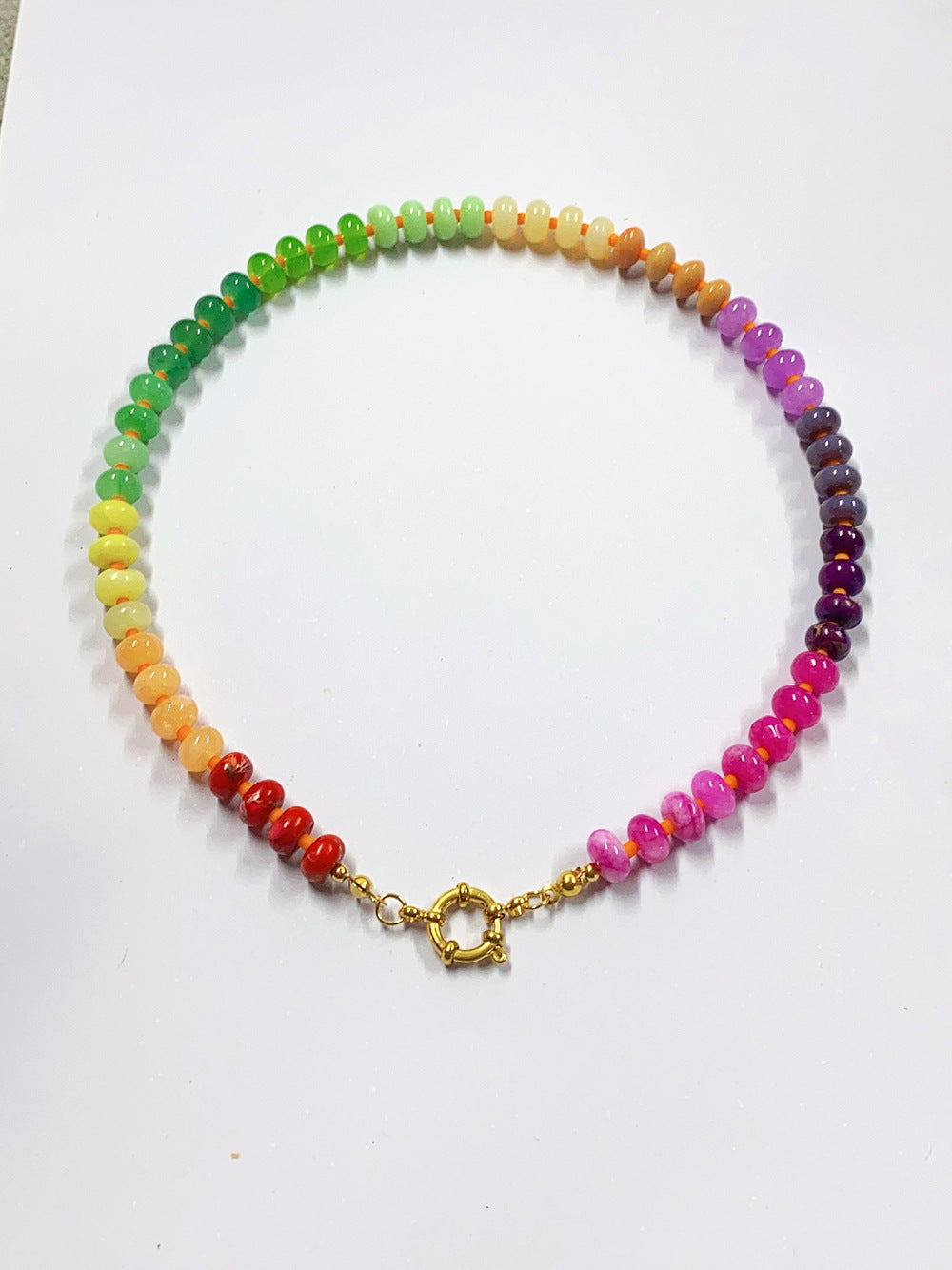 Mixed Gemstone Rainbow Necklace