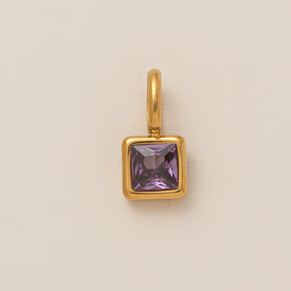 Lotus Birthstone Cube Necklace