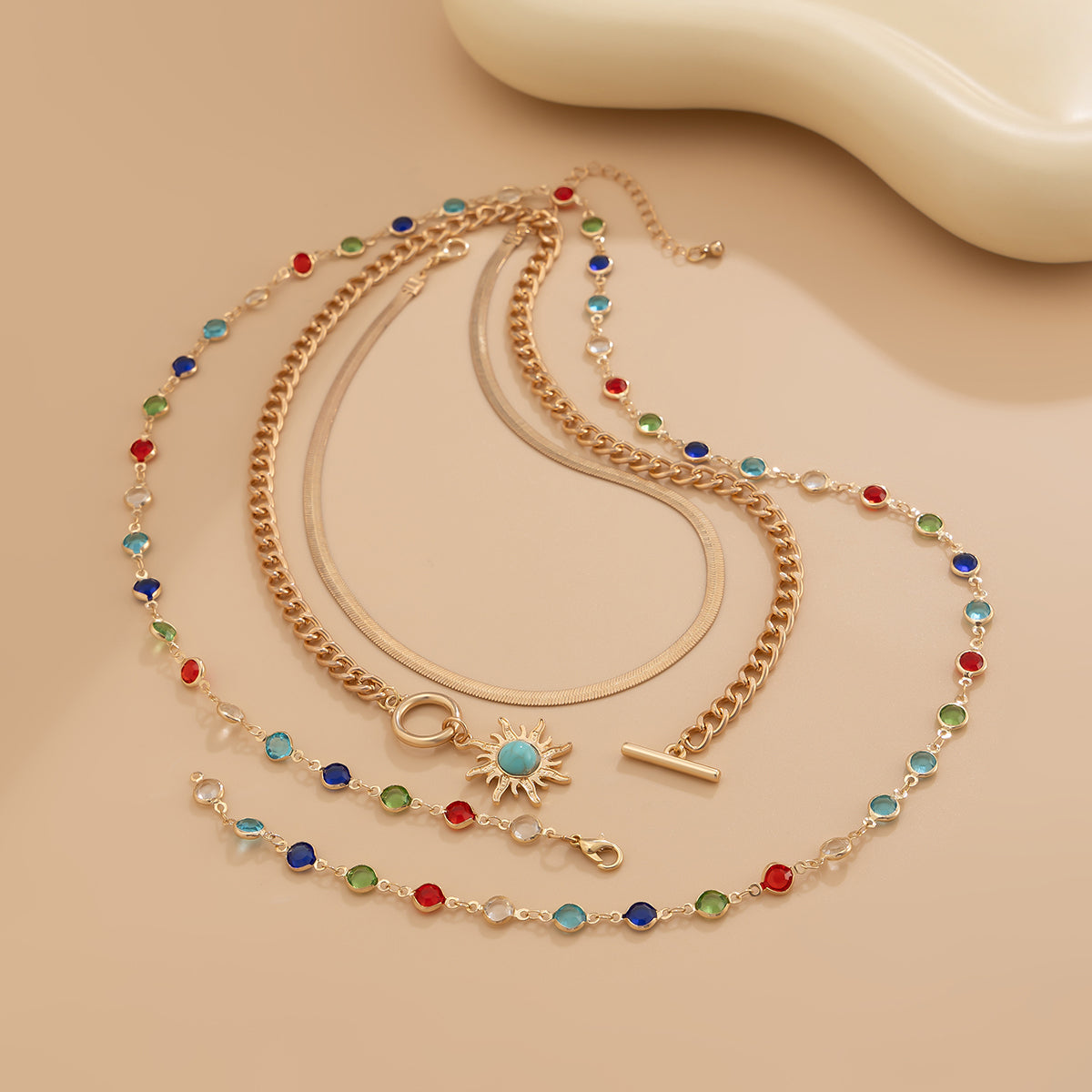 Regina Layered Lariat Necklace Set