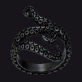 Biker Punk Three Octopus Tentacle Ring for