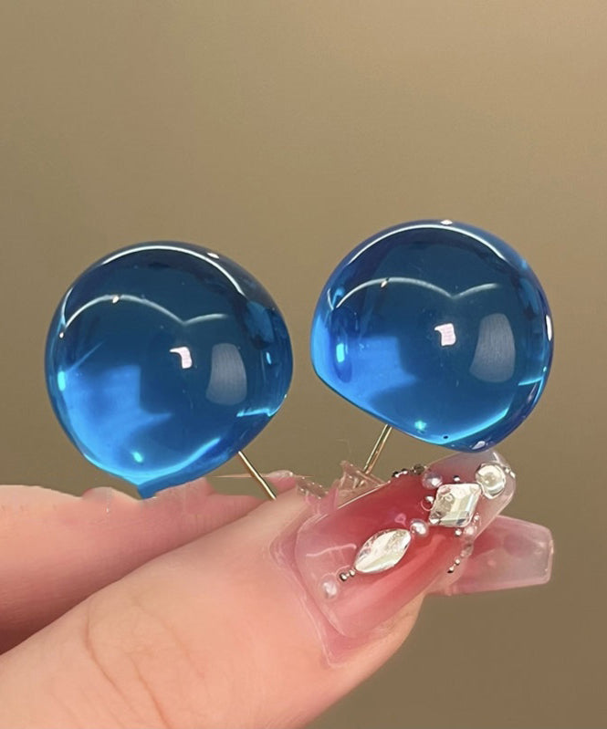 Stud Resin Alloy Original Design Blue Earrings