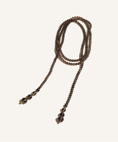 Original Design Chocolate Alloy Crystal Beadin Gratuated Bead Necklace Yu001